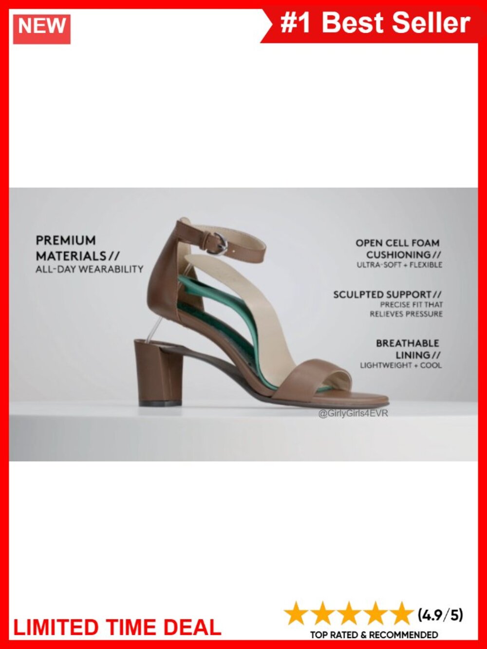 Naturalizer Vera Heeled Sandals Block Heel Ankle Strap Comfort - Picture 6 of 6